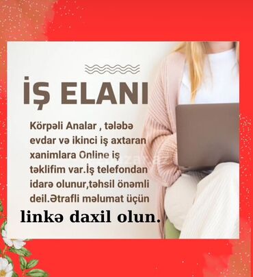 gencede is elanları 2024: Körpəli analara, tələbələrə, evdar qadınlara və əlavə iş axtaran