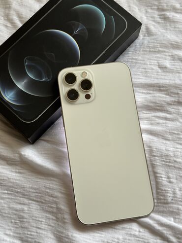 IPhone 12 Pro Max, Б/у, 256 ГБ, Белый, Защитное стекло, Коробка, 76 %