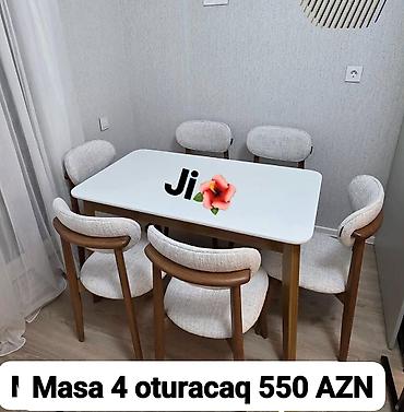drel dəsti: - Mətbəx/nahar dəsti: 1 masa + 4 ədəd oturacaq - Qiymət: 550 AZN — 1