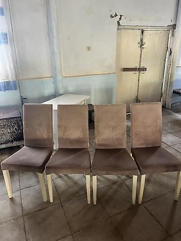 masa və otracaqlar: Yemək otağı üçün masa və 4 ədəd stul dəsti - Masa: düzbucaqlı, ağac — 3