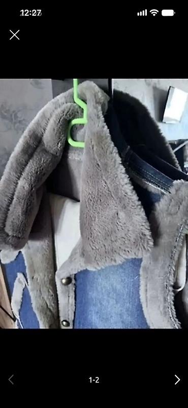 kurk jilet: Məmulat: Cins xəzli jilet - Material: mavi cins parça, içi və — 2