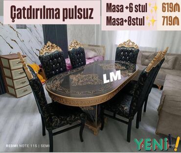 otaq qapları: Möhtəşəm TACMARAL masa dəsti👑 Yüksək keyfiyyətlə Qiymət : Masa