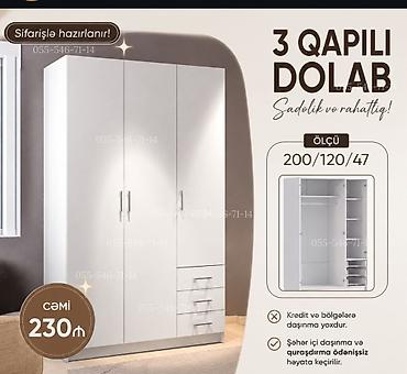 paltar suşilkası: Düz dolab, Paltar üçün, Açılan, Korpuslu, 3 qapılı — 1
