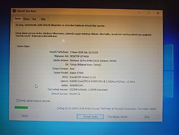 narda limitsiz internet: Acer Aspire 5750G noutbuku ssd(Kingston 500gb) Yaddaş quraşdırılıb — 4
