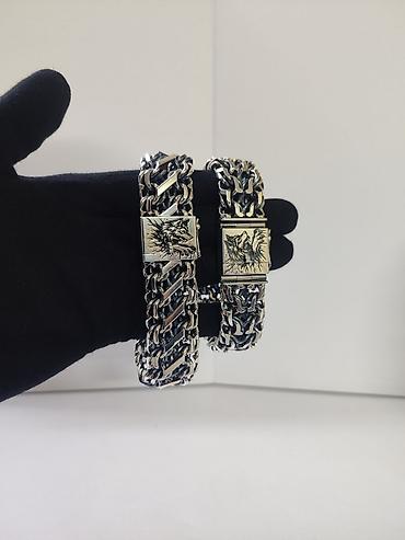 Браслеты: Серебряные Браслеты Браслет "Двойной Бисмарк" Серебро 925 проба Вес — 9