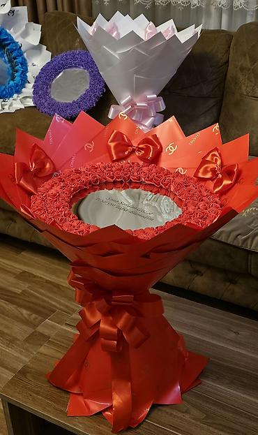 payız dekorları: Güzgülü suni 101 gül buketleri. İsteye uyğun hazırlanır — 2