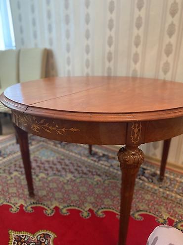 ustollar: Oval formal süfrə/otalı masa - Material: tam ağac (ağac teksturası — 4
