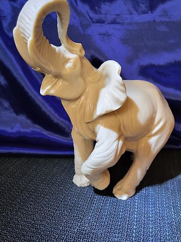 polovni trimeri cena: Figura nova slona,italijanski alabaster 1970/80ta godina. Masivna — 3