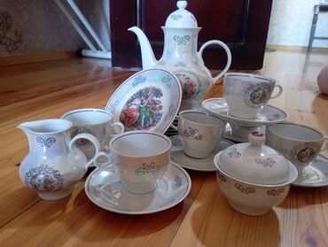can desmali: Çay dəsti, rəng - Ağ, Keramika, Almaniya