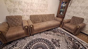 tayt paraşok: ŞOK ENDİRİM !!! 3-lü yumşaq mebel dəsti: 1 divan + 2 kreslo - Rəng — 2