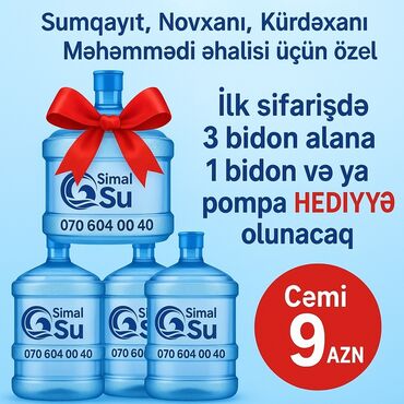 yeni il tortları 2023: Şimal su 19 ltr despenser qablaşdırma ilə. çatdırılma pulsuzduz. geri