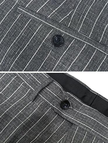 qara kostyum kişi: Kişi kostyum dəsti – şpinli (pinstripe) dizayn Yaz Yay Payiz ücün 54 — 3