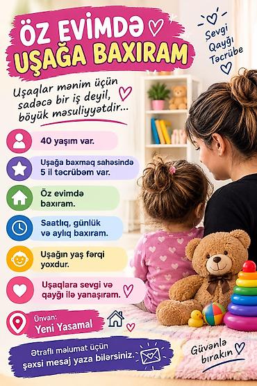 freelance is azerbaycan: Dayə, Öz evində, 40 yaş, 5 ildən artıq təcrübə — 1