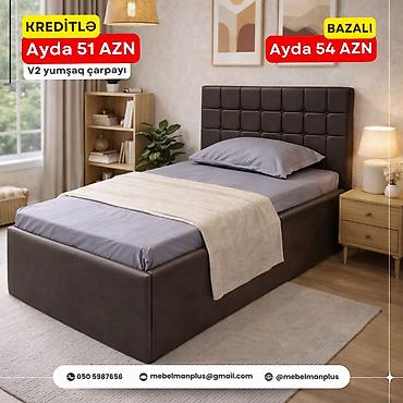 Çarpayılar: Yeni, Təknəfərlik çarpayı, Bazalı, Matras ilə, Azərbaycan — 2