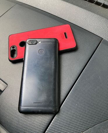витражное стекло: Xiaomi, Redmi 6, Б/у, 64 ГБ, цвет - Черный, 2 SIM
