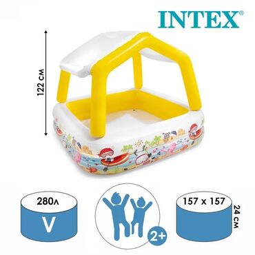дом поладка: Детский надувной бассейн Intex Надувной бассейн « Домик с навесом»