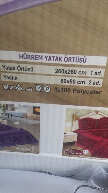 Текстиль: Yataq ortusu 260×260cm 1 ədəd Yastiq 60×80cm 2 ədəd 2 desdi her at lalafo.az Текстиль: Yataq ortusu 260×260cm 1 ədəd Yastiq 60×80cm 2 ədəd 2 desdi her
