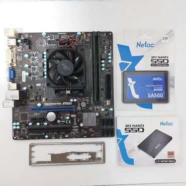 Ana platalar: Ana Platası MSI Ana Plata "DDR3 MSİ FM2-A55-P33+AMD A8 5500+Kuler+16GB Ram+128GB SSD", İşlənmiş — 2