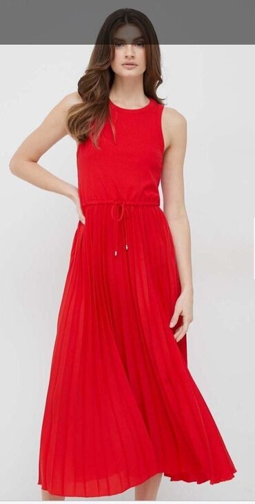haljina italijanska: 2XL (EU 44), bоја - Crvena, Večernji, maturski, Top (bez rukava)