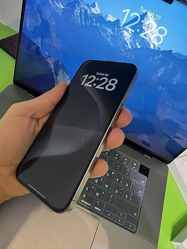 Apple iPhone: IPhone 15 Pro Max, 256 GB, Natural Titanium, Simsiz şarj, Face ID, Sənədlərlə — 16