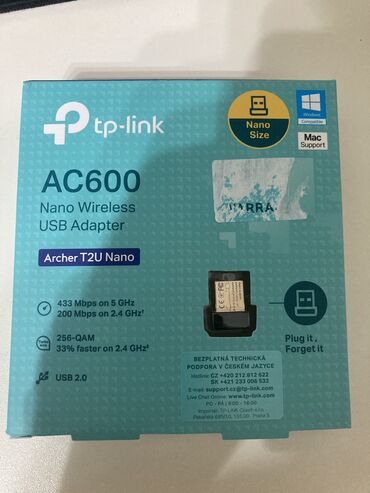 Digər kompüter aksesuarları: Tam işlək vəziyyətdə TP-Link Archer T2U Nano (AC600) Wi-Fi adapter