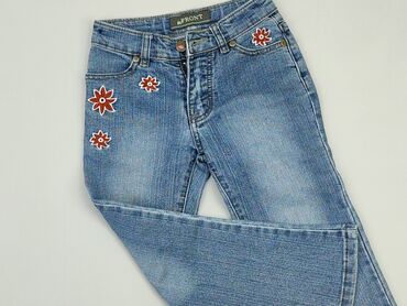 jeansy szerokie z wysokim stanem: Spodnie jeansowe, 3-4 lat, 98/104, stan - Bardzo dobry