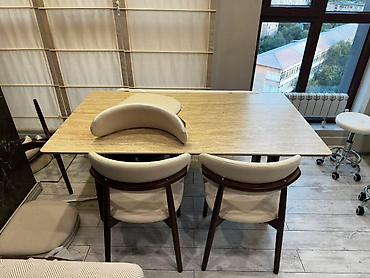 study table: Кухонный стол и стул, Новый, Самовывоз, цвет - Бежевый — 1
