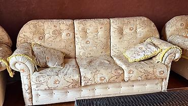 lalafo divan kreslolar: Klassik üslubda yumşaq mebel dəsti - Tərkib: 1 yerlik divan, 1 yerlik — 4