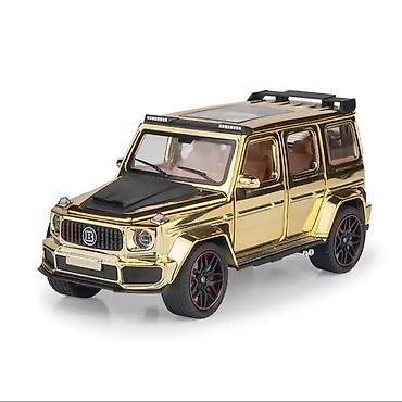 mini mercedes: Qızılı rəngdə metal maqnitofonlu model avtomobil – off-road SUV — 1