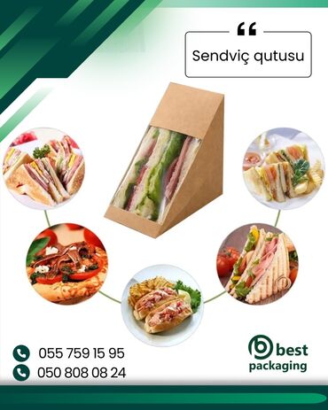 Столовая посуда: Sendviç qutuları qida məhsullarının daşınması və təqdimatı üçün