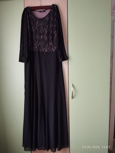 платья черное: Вечернее платье, Длинная модель, С рукавами