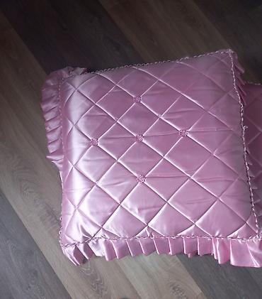 tekstil: Satən dekorativ yastıq üzləri – dəst 4, tərkibi qaz tükü - Material — 1