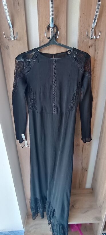 платья черный: Вечернее платье, Длинная модель, С рукавами, M (EU 38)