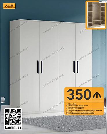 Ev və bağ: 4 qapılı dolab – Kod: 1778 - Ölçülər: Dərinlik 47 sm × Hündürlük 200 — 1