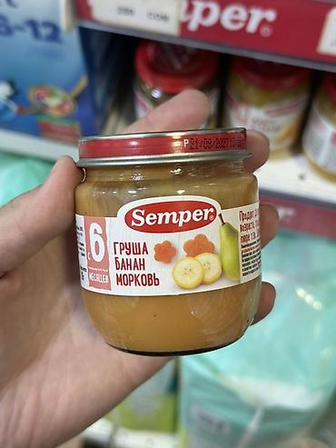 foo foo: Детское пюре Semper «Груша, банан, морковь». - Возраст: с 6 месяцев — 1
