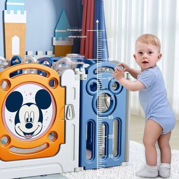 Ostali dečiji nameštaj: Dečja ogradica/igraonica Mickey dizajn – modularni paneli 18+2 — 7