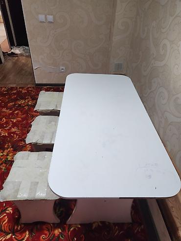 Стол жана отургуч комплекттери: Кухонный комплект: стол + 3 табурета - Цвет: белый, матовый. - — 2