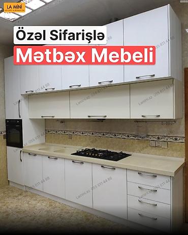 Ev və bağ: Özəl sifarişlə mətbəx mebeli - Müasir, minimal dizayn: ağ rəngli — 1