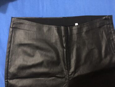 pantalone od veštačke kože: 6XL (EU 52), Visok struk, Ravne nogavice