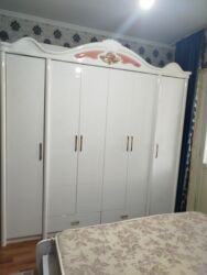 кровать: Уктоочу бөлмө гарнитуру, Эки кишилик керебет, түсү - Ак