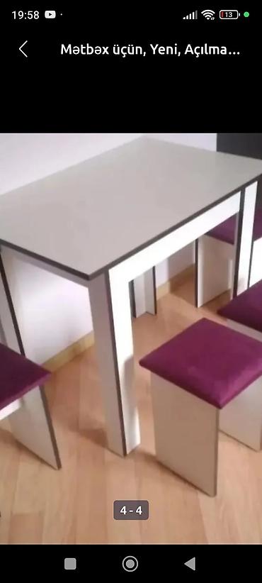 bağ stulu: Mətbəx üçün, Yeni, Açılmayan, Kvadrat masa, 4 stul — 2
