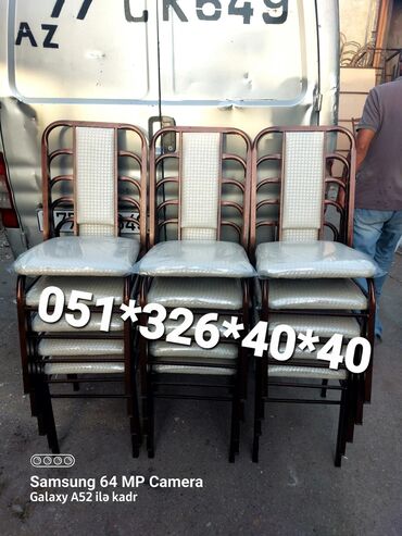 Bağ, çöl oturacaqları: Yeni, Sadə stul, Metal, Azərbaycan — 22