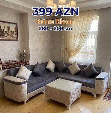 Divanlar: Künc Divan – 260 × 160 sm - Modellər: boz, açıq bej, qırmızı və digər — 8