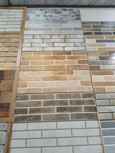 led isiqlar tavan ucun: Kərpic fakturalı dekorativ divar plitələri - Material