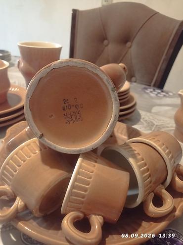 qab qacaq ecemi: Çay dəsti, rəng - Qəhvəyi, Keramika — 1