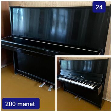 Народные музыкальные инструменты: Qara rəngli dik piano - Klassik, parlaq qara korpus - 2 pedal sistemi