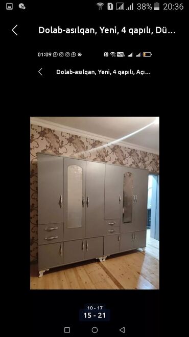 Dolablar: Yeni, Açılan, 3 qapılı Düz dolab, Qarderob, paltar dolabı, Azərbaycan — 29