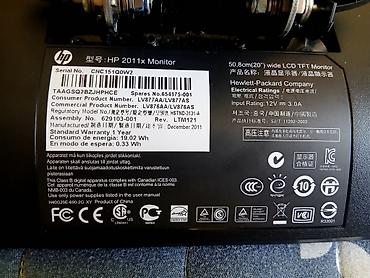 monitor 19: 🔥 TƏCİLİ! HP 2011x LED Monitor (Orijinal) — Tam işlək vəziyyətdə! 💰 — 2