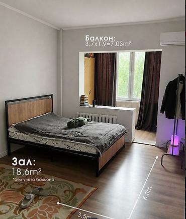 лумумбы: 1 комната, 36 м², Дордой Моторс рынок Элитка, 1 этаж, Евроремонт — 5