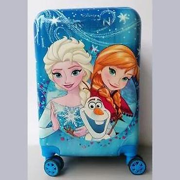 Rančevi, torbe i koferi: Disney Frozen dečji kofer na točkiće - Tvrdi kofer sa sjajnom plavom — 7